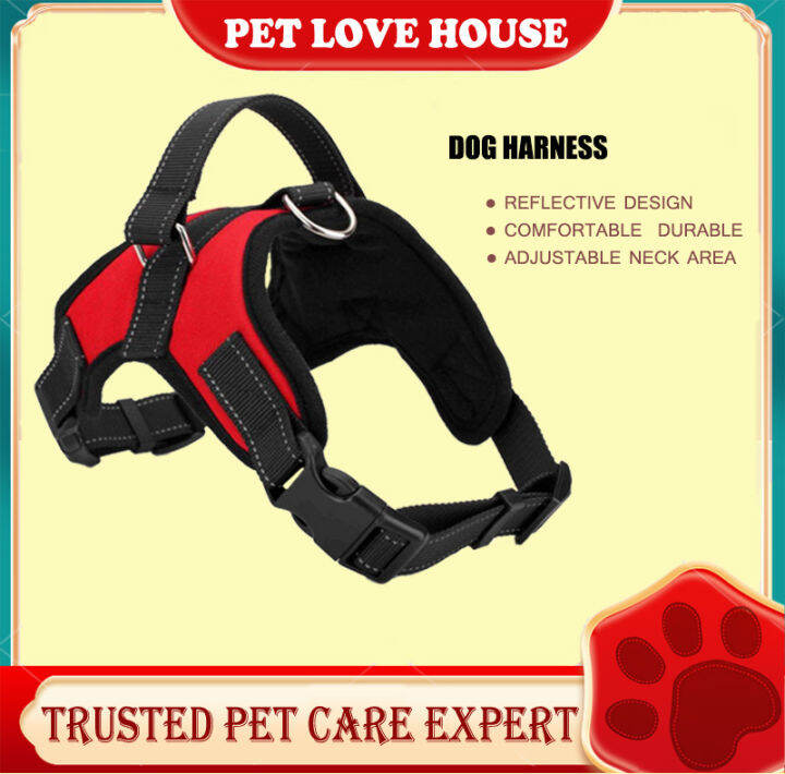 Reflective Dog Harness Adjustable Nylon Harness Collar Leash Dog Leads