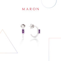 MARON✨ [ของแท้] ต่างหูเสริมดวง ต่างหูพลอยแท้ เงินแท้ แถมฟรี ผ้าเช็ดเครื่องประดับ มีใบรับประกัน พร้อมกล่อง พร้อมส่ง I My DAYS Saturday Earring with Amethyst