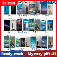 Salmatt หน้าจอจอ LCD แบบดั้งเดิมสำหรับ Nokia 5.1 5.1บวก5.3 5.4 6.1 6.1 Plus 6.2 7.1 7.2 8.1 8.1บวก8.3 5G ชุดประกอบจอ LCD หน้าจอสัมผัสสำหรับ Nokia 5 ~ 8ชุดพร้อมเครื่องมือซ่อมและกาวฟรี