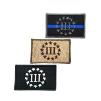 3D Embroidered Magic Sticker Hook&amp;Loop Patches Three Penceter American Warlock Air Seal Army Tactical Military Hook&amp;Loop Badges Adhesives  Tape