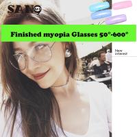 【100°-400°Myopia Glasses】Fashion Classic Metal Frame Eyeglasses WomenMen