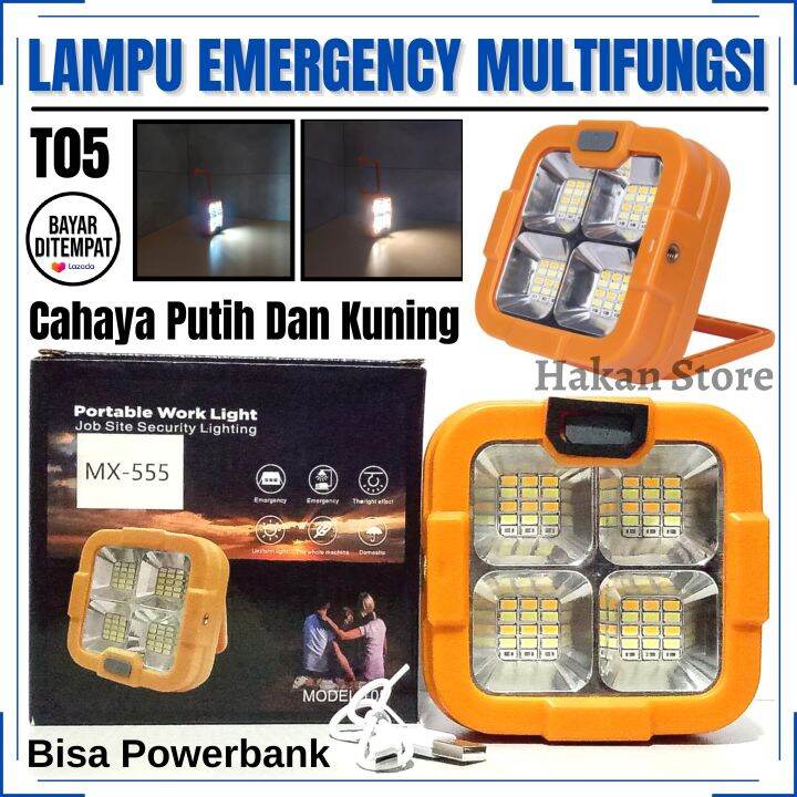 Lampu Sorot Emergency Solar Bisa Dicharge Model T05 | Lampu Darurat ...