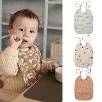 New Baby Waterproof PU Newborn Bibs and Burp Cloth Anti-dirty Rice Pocket Cute Printed Baby Apron Drool Towels Aprons