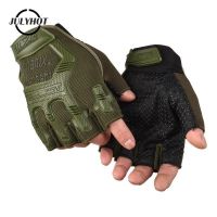 ☢▦ 1 Pair Half Finger Mens Gloves Outdoor Military Tactical Gloves Sports Shooting Hunting Airsoft Motorcycle Cycling Gloves