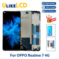 จอคุณภาพสูงสำหรับ Realme 7 4G (ทั่วโลก) RMX2155/ 5G ดิจิไทเซอร์เปลี่ยนหน้าจอสัมผัส LCD RMX2111 6.5 สำหรับ Realme 7จอแอลซีดีพร้อมกรอบ