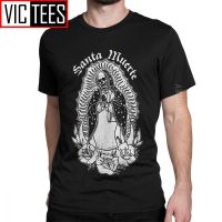 MenS Tshirt Santa Muertet Shirt Saint Death Cotton Goth Mexican Death Muertos Mother Skull Oversized