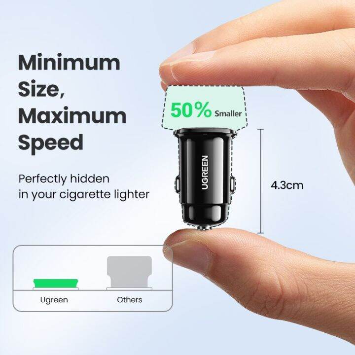 ugreen-usb-ที่ชาร์จแบตในรถ30w-ชาร์จเร็ว4-0-qc4-0-qc3-0-pd-type-c-ชาร์จ-usb-ในรถเร็วสำหรับ-iphone-14-xiaomi-โทรศัพท์มือถือ