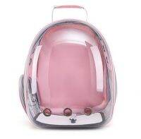 Pet Backpack Large Capacity-Transparent Pink