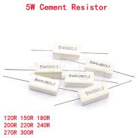 10pcs 5W 5 Cement Resistor Power Resistance 120R 150R 180R 200R 220R 240R 270R 300R 120 150 180 200 220 240 270 300 ohm