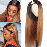 【jw】♛ 1B30 Ombre U Part Wig Human Hair Colored Clip In Extensions Cheveux Humains Upart Wigs