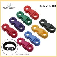 YOUTH BEAUTY 4/8/12/20pcs พลาสติก อุปกรณ์เสริมสร้อยข้อมือ Paracord 5mm เครื่องมือกลางแจ้งสายรัด หัวเข็มขัดด้านข้าง อะไหล่กระเป๋าค่าย สายคล้องคอสุนัข