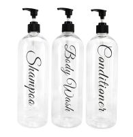 【CW】 3Pcs Labels for Bottles Shampoo Conditioner Stickers 750/1000ml Dispenser Bottle
