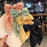 25 Style Korean Dots Floral Big Bow Hair Clips For Women Elegant Ponytail Hairpins Girl Hair Accessories Barrette Gift Wholesale