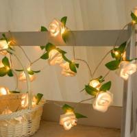 SmartPhonemall Rose Flower Powered Fairy Lights Wedding Home Birthday Party Garland Decor String Lamp Warm White