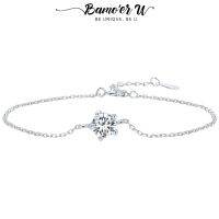 【CW】 Bamoer U 0.6CT Moissanite VVS1 O-ring chain with Five-claw-set for 925 Sterling