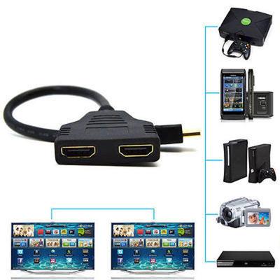 1080P HDMI Port 1 Male to 2 Female Out Splitter Adapter Cable Converter HD TV