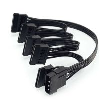 4Pin IDE ถึง5-Port Power Supply Cable 4Pin Molex To Multi SATA Port 18AWG สายไฟสำหรับฮาร์ดไดรฟ์ HDD SSD PC