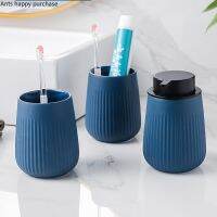 ✹❁ Ceramic Bathroom Kit Toiletries Wash Three-piece Suit Mouth Cup Lotion Bottle Home Decoration Accessories Bathroom Supplies