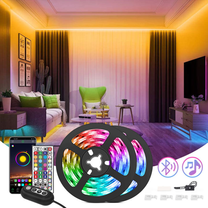 ColorRGB, LED Light Strip, Music Synchronized Color Changing RGB5050 ,Phone  App Remote Control , LED Light Rope 6M 12M 15M