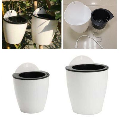 【CC】 Watering Color Pot Wall Hanging Resin Plastic Durable Garden Balcony With