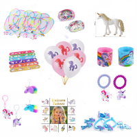 Free ship DELUX 38pc unique UNICORN THEME kids toy assortment for girls boys party toys favors gifts loot bag pinata fillers