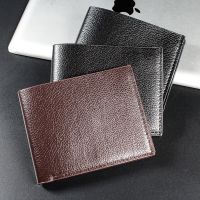 Solid Color PU Business Mens Short Wallet Iron Edge Korean Youth Mens Horizontal Wallet Trend Card Pack Purse Card Bag