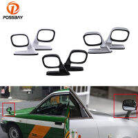 POSSBAY 2Pcs Car Hood Side Rear View Mirror Black Silver White Auto Exterior Assembly Wide Angle Side Mirror Universal SUV Truck