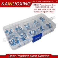 10values x10pcs RM065 Vertical Adjustable Resistor Kit In Box 500 ohm-1M ohm 065 Multiturn Trimmer Potentiometer Set