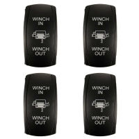 7Pin เลเซอร์ Momentary Rocker Switch Winch In Winch Out 12V ON-OFF-ON LED Light สีเขียว