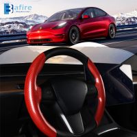 BAFIRE 2022 Steering Wheel Cover For Tesla Model 3 2017-2022 Model Y 2020-2022 Car Steer Wheel Cover Protector Non Slip 2 PCS