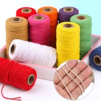 【CC】 100M/Roll 2mm Macrame Cord Cotton Rope String Crafts Colored Thread Twine Wedding Accessories