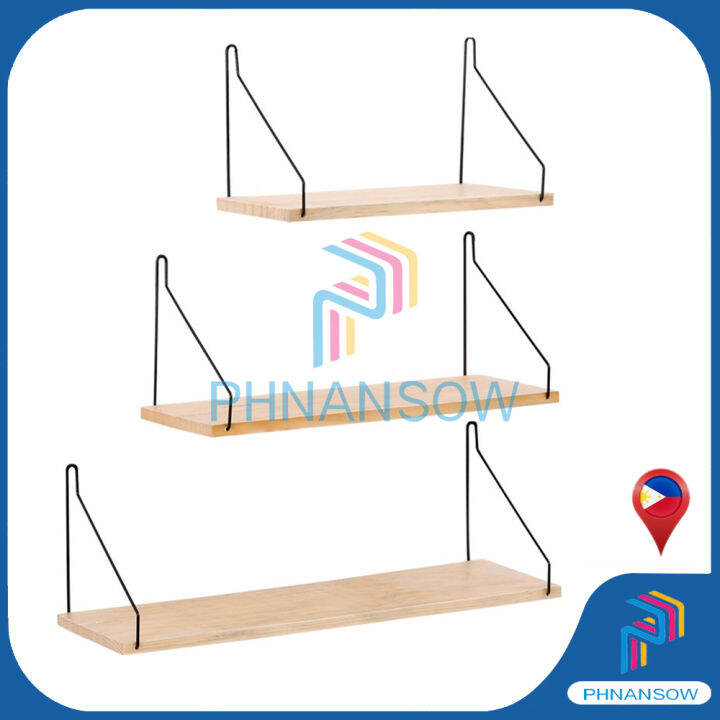 Wooden Wall Hanging Shelf Floating Shelving Home Decorative Wall Mounted Rack oneword partition