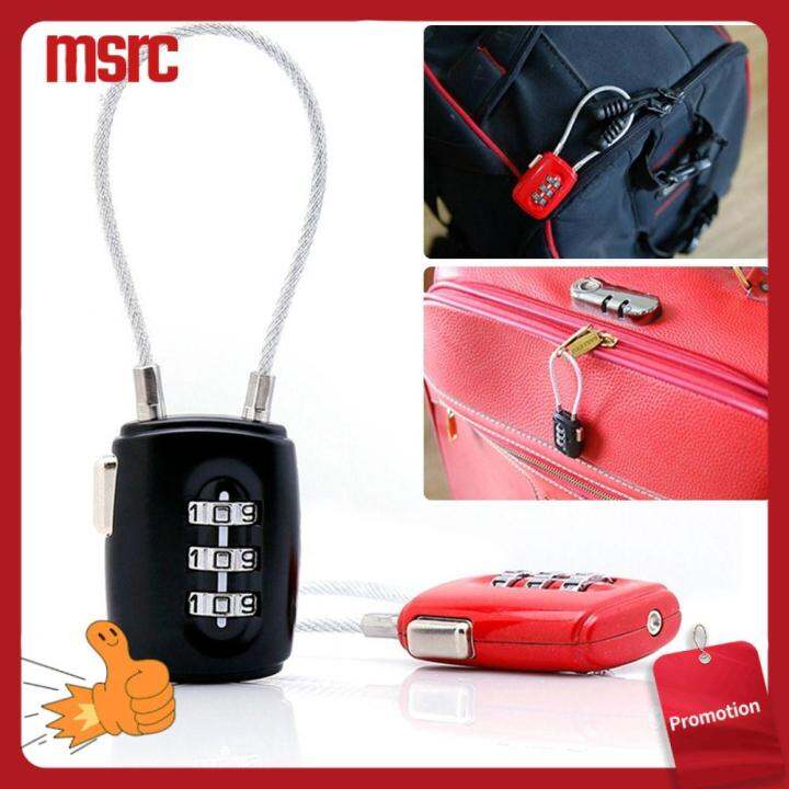 MSRC Portable Combination Lock Mini Travel Steel Wire Password Lock