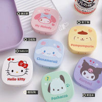 พร้อมส่ง! ตลับใส่คอนแทคเลนส์ sanrio วัสดุพลาสติก แข็งแรง มีที่คีบและที่ใส่คอนแทคให้ด้วย! โปเชโกะ คุโรมิ ปอมปอม