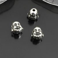 (26987)30PCS 10MM Antique Silver Color Zinc Alloy Buddha Spacer Beads Bracelets Beads Jewelry Making Supplies Accessories Beads