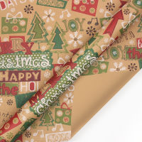 Wrapping Other And Patterns Kraft Santa Paper Wrapping Single-sided Christmas