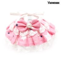 Yw Dog Cats Puppy Lace Bowknot Floral Print Collar Bib Necklace Neck Strap