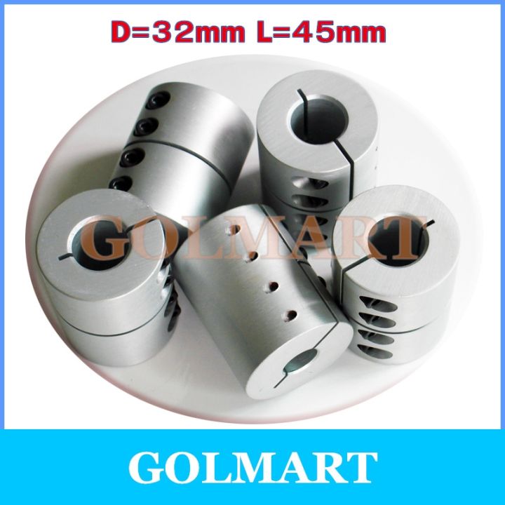 1pc-clamping-rigid-coupling-aluminum-for-engraving-machine-shaft-coupler-bore-diameter-d32-l45-6-35-8-10-12-12-7-14-15-16mm