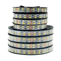 เทปสองแถว SMD 5050 RGBW 120LED LED 600ดวง/ม. DC 12V 24V IP20แถบไฟ LED สีขาว/สีวอร์มไวท์