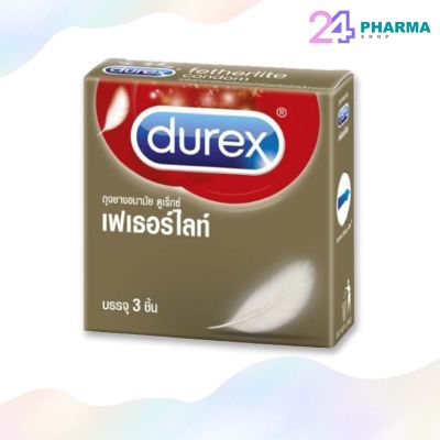 ถุงยางอนามัย Durex Fetherlite Condom (กล่อง3ชิ้น) 52.5mm. ดูเร็กซ์ เฟเทอไรท์ คอนดอม