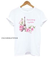 Paris Flower Tower Print Women Basic Tshirt London Premium Casual Funny T Shirt City Lady Yong Girl Top Tee Better Quality