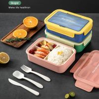 Lunch Bento Box For Adults Kids 1400ML Bento Lunch Box With Spoon Knife Fork Leakproof 3 Compartment Lunch Food Storage Containe