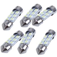 6 Pcs 31mm 3528 6 SMD White Dome Festoon Car LED Light 3022 Internal