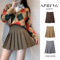 Pleated female new han edition of tall waist bigger sizes spring and summer institute jk a-line skirts grid autumn winter