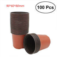 100pcs Plastic Garden Nursery Pots Flowerpot Seedlings Planter Containers Set 9*6*8cm3.5* 2.4* 3.1inch Plant Flower Pot Home