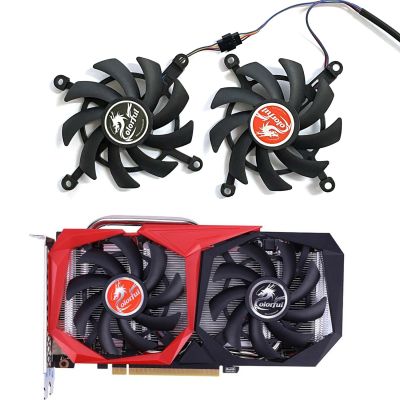 พัดลม4Pin RTX 2060 2060Super ที่ทำความเย็น GPU 2ชิ้นสำหรับ Geforce GTX 1660Ti 1650 1660ซุปเปอร์กราฟิกระบายความร้อนซุปเปอร์