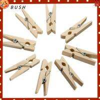 BUSH 100Pcs จิปาถะ ราวตากผ้าสวน แอร์ ดราย ไลน์ หมุดกระดาษภาพถ่าย คลิปไม้ ไม้หนีบผ้า ไม้หนีบผ้า