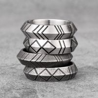 [Zhongxi ornaments ] Minimalista Moderno De Acero Inoxidable Anillos De Punk Simple Cool Para Hombre Novio Joyas De Motorista De La Creatividad Regalo Venta Al Por นายกเทศมนตรี