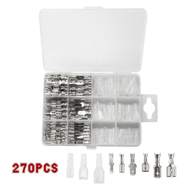 cc-270-180-150-120pcs-insulated-male-female-wire-2-8-4-8-6-3mm-electrical-crimp-terminals-spade-connectors-assorted