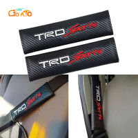 GTIOATO สำหรับ TRD Sport ที่หุ้มเข็มขัดนิรภัยรถยนต์ คาร์บอนไฟเบอร์ ปลอกหุ้มเข็มขัดนิรภัย ปลอกเข็มขัดนิรภัย ที่หุ้มเข็มขัดนิรภัย รถยนต์อุปกรณ์ภายในรถยนต์ สำหรับ Toyota Vios Avanza Yaris Fortuner Corolla Cross Altis CHR Yaris ATIV Camry Innova